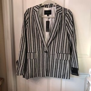 Banana Republic Black and White Striped Jacket